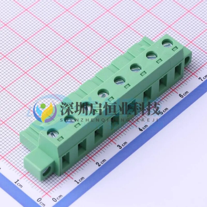 DB2EKM-7.62-8P-GN-S 插拔式接线端子 间距7.62mm 公插头/8P 带耳