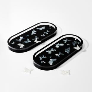 水晶滴胶模具 镜面模具托盘手工DIY材料 硅胶模具椭圆形托盘