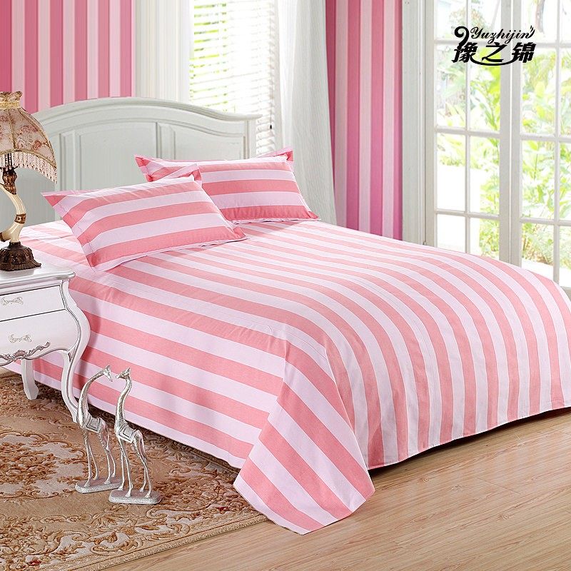 手工条纹纯棉老粗布床单单件全棉布单双人大被单1.5米1.8m2.0m床