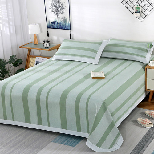 纯棉老粗布凉席三件套全棉加厚