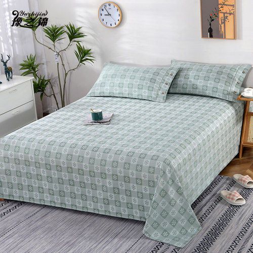 100%纯棉加厚提花老粗布床单A类