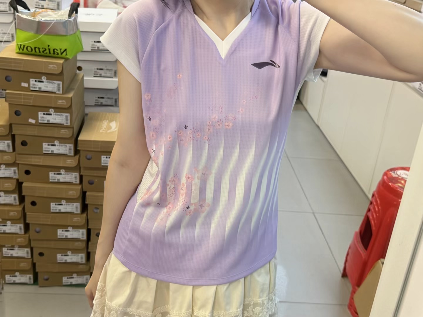 李宁正品志田千阳羽毛球服女款大赛短袖速干透气运动比赛服