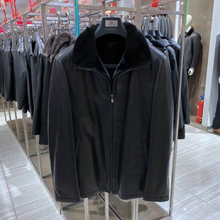 羊皮水貂不可脱卸内胆 保暖 百搭 冬装 皮草 黑色 男士 裘皮 样衣