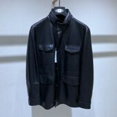 方仕 猎装 黑色立领拉链 25秋冬 羊皮真皮 轻奢百搭通勤 男士 皮衣