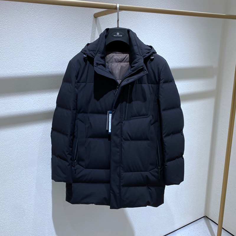 方仕冬装立领脱卸帽男士羽绒服