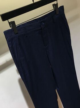 正品 品牌男装 春夏薄款 直筒深蓝色 棉 天丝  男士休闲裤 1380元