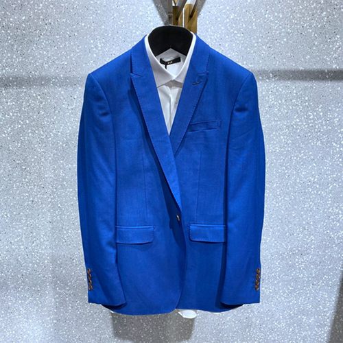 诺丁山西装外套进口面料蓝色修身
