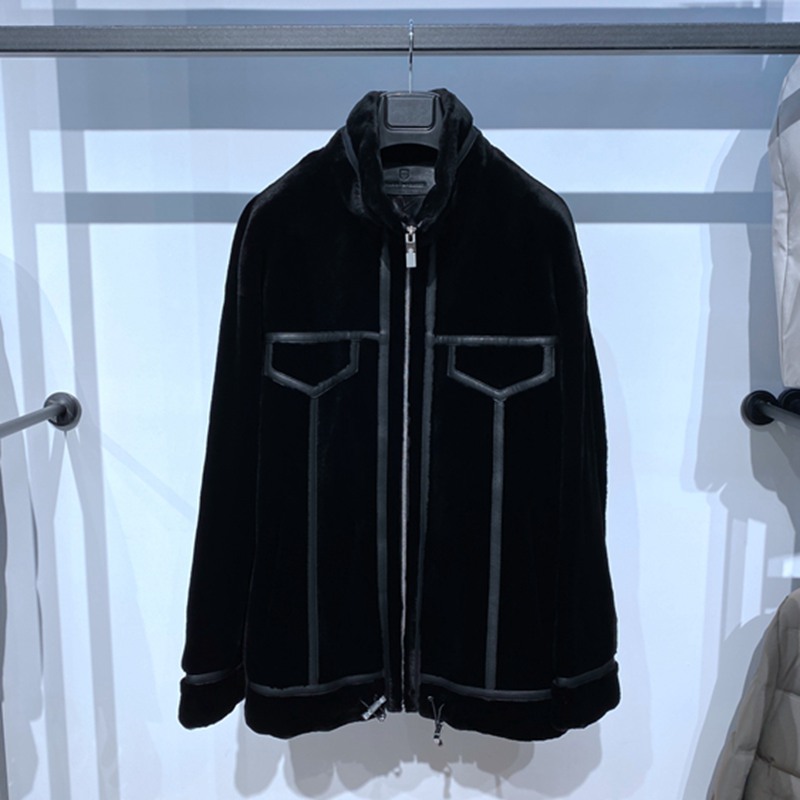 冬装黑色立领貂绒男士皮草裘皮