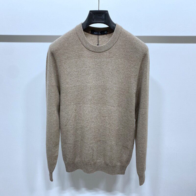 秋冬装 圆领 米驼色 山羊绒 软糯轻柔保暖 百搭休闲 男士羊绒衫