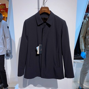 深蓝翻领 皮草 可脱卸水貂内胆 男士 尼克服 保暖百搭通勤 冬装