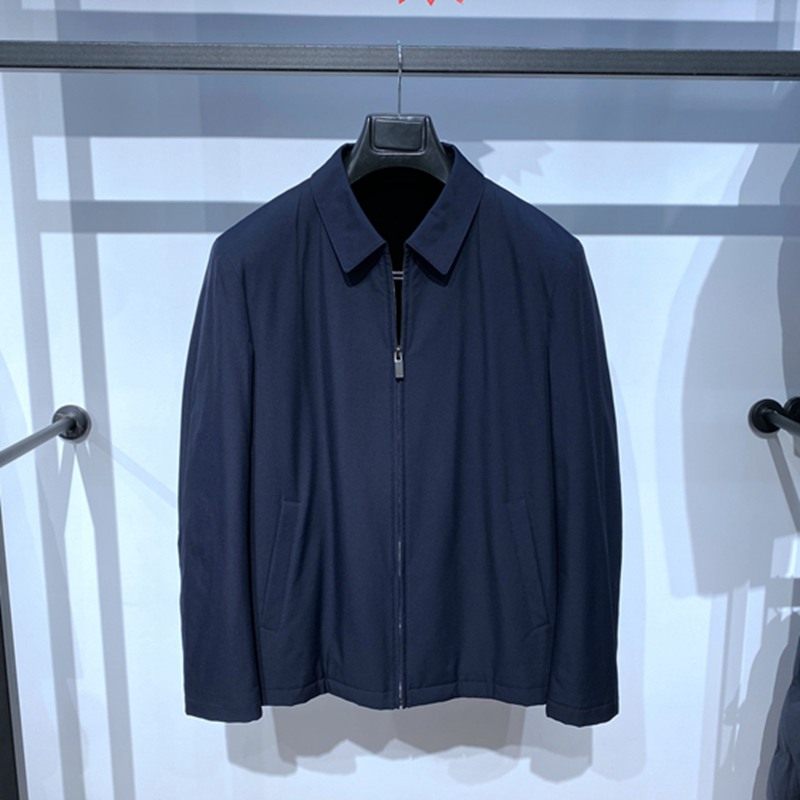 冬装 深蓝翻领拉链 貂绒轻奢保暖 百搭通勤 男士皮草尼克服 样衣