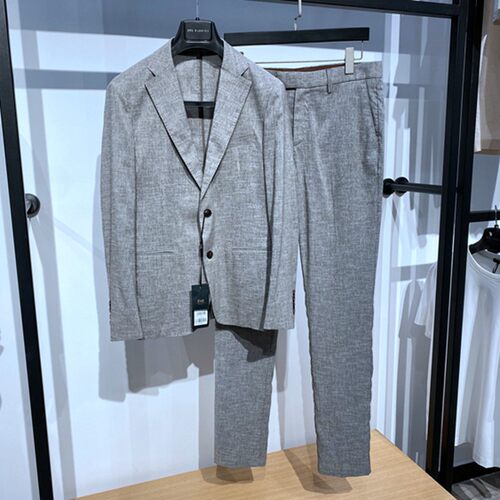 依文春夏薄款浅咖啡色男士西服
