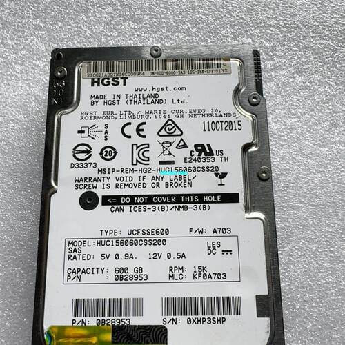 【议价】HGST 日立 600G 15K HUC156060CSS2