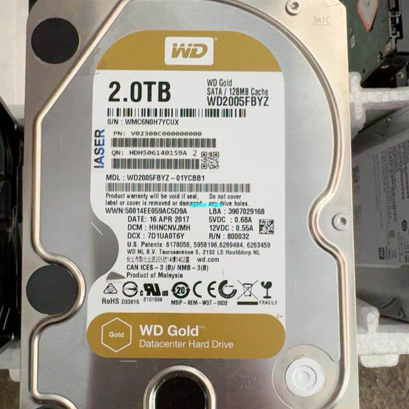 【议价】西数2T金盘WD2005FBYZ，3.5寸SATA接口，72