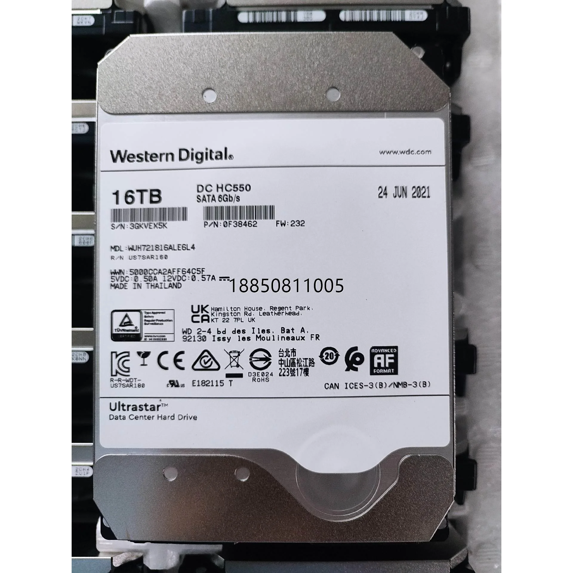 议价+西数16t国行 HC550 成色极好 保修到2025 2