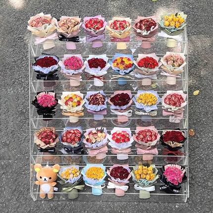 MINI花束玫瑰干花迷你车载摆件家居女装饰拍摄道具见面生日伴手礼