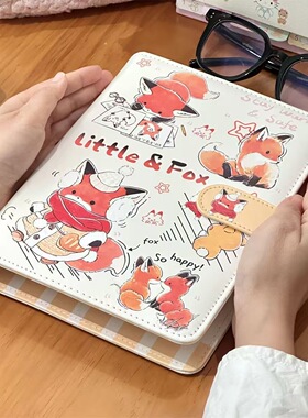 可爱小狐狸pu皮质卡册A5四宫格3寸活页小卡收纳册磁扣高颜值相册