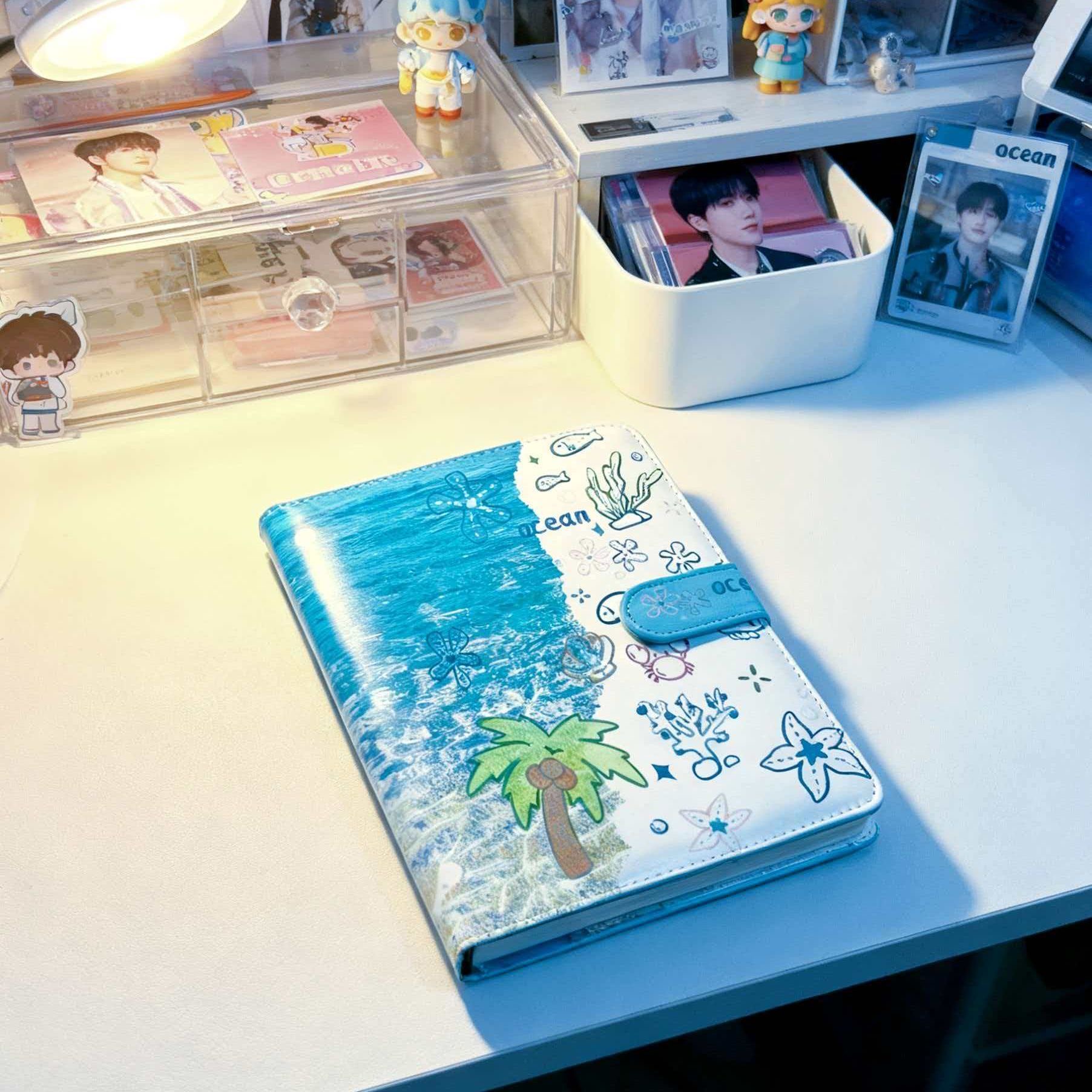 新款夏日海滩PU皮质小卡收纳册