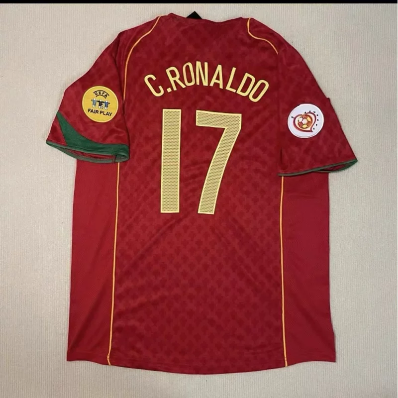 Классический спортивный костюм в стиле ретро для футбола with Portugal Ronaldo Gerard Figojavi Iniesta майка