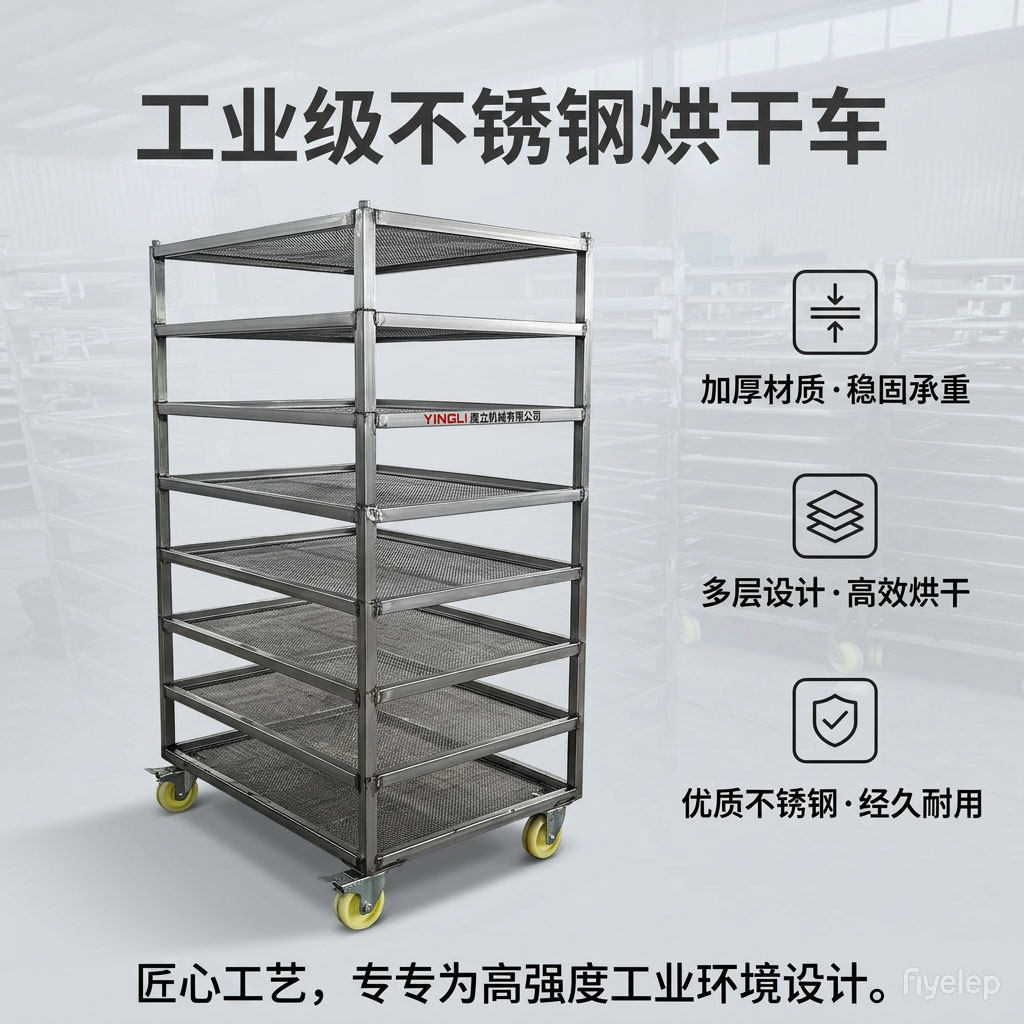 不锈钢烘干托盘晾晒网盘药材食品烘干架车304镀锌茶叶晒盘叠加车