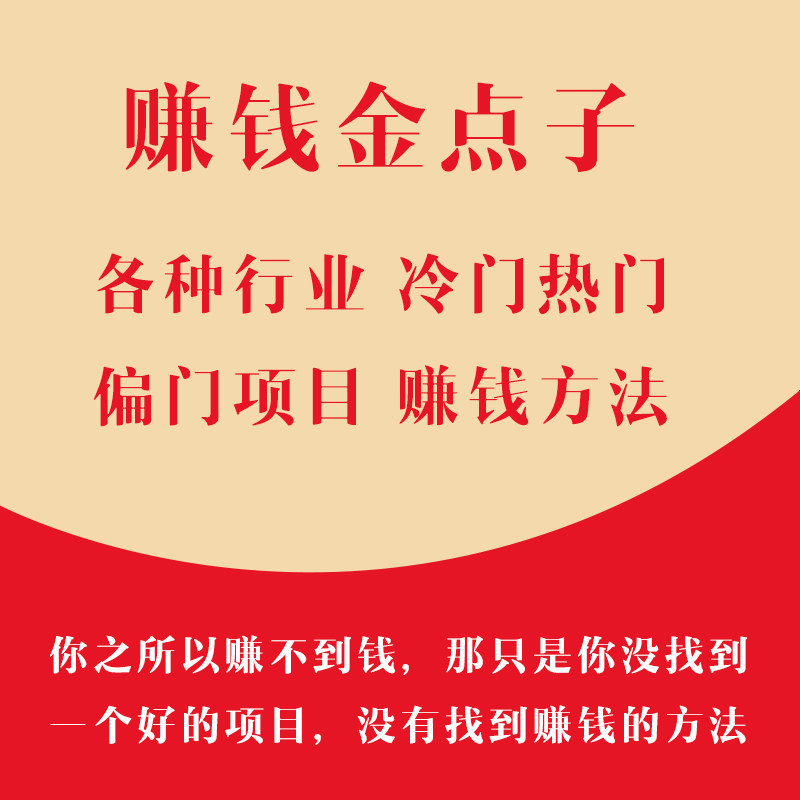 2000个金点子致富秘籍快速赚钱方法思路副业小本创业偏门生意教程