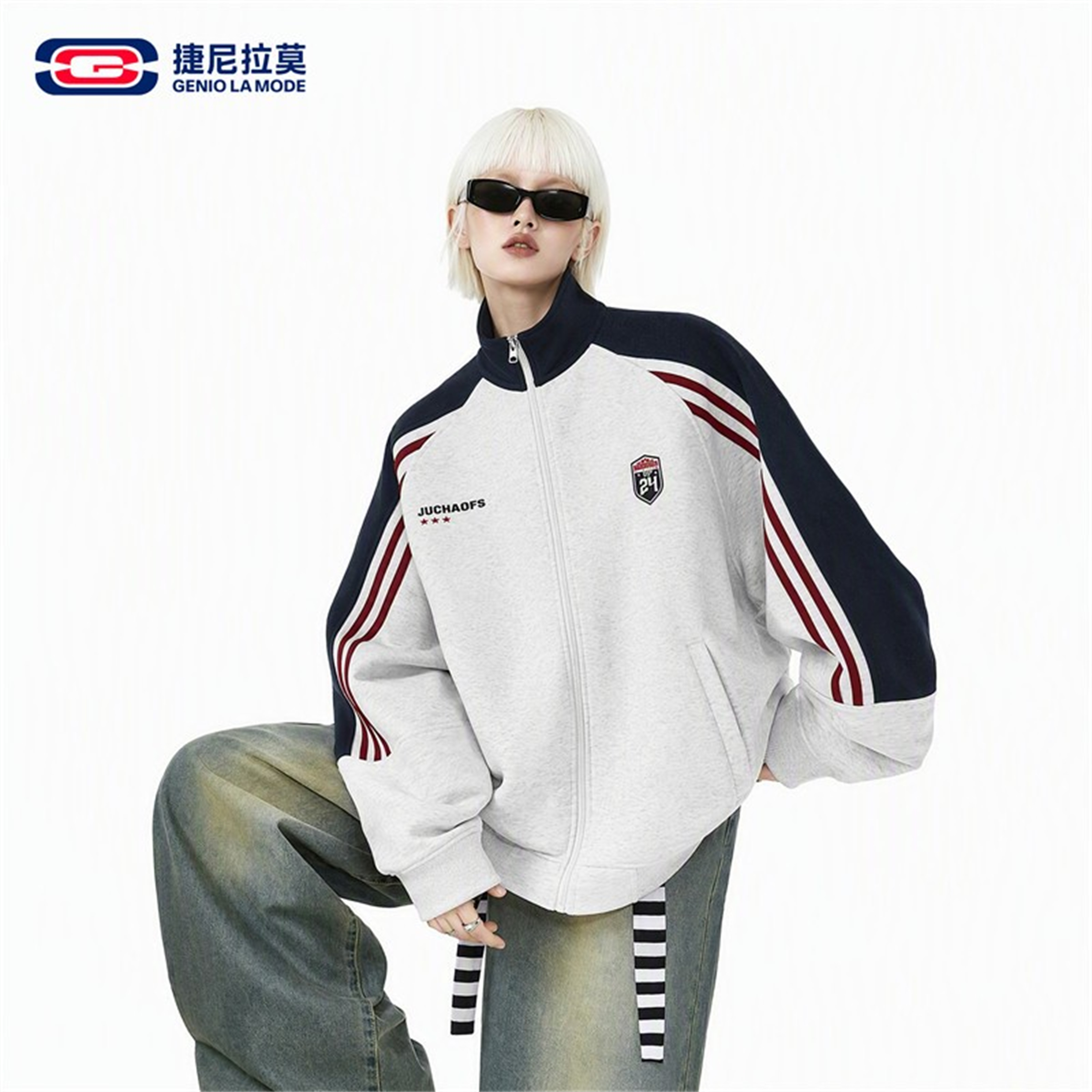 捷尼拉莫休闲薄款夹克外套图片