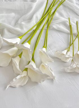 白色马蹄莲仿真花家居酒店餐桌花束装饰婚庆婚礼堂插花拍照道具花