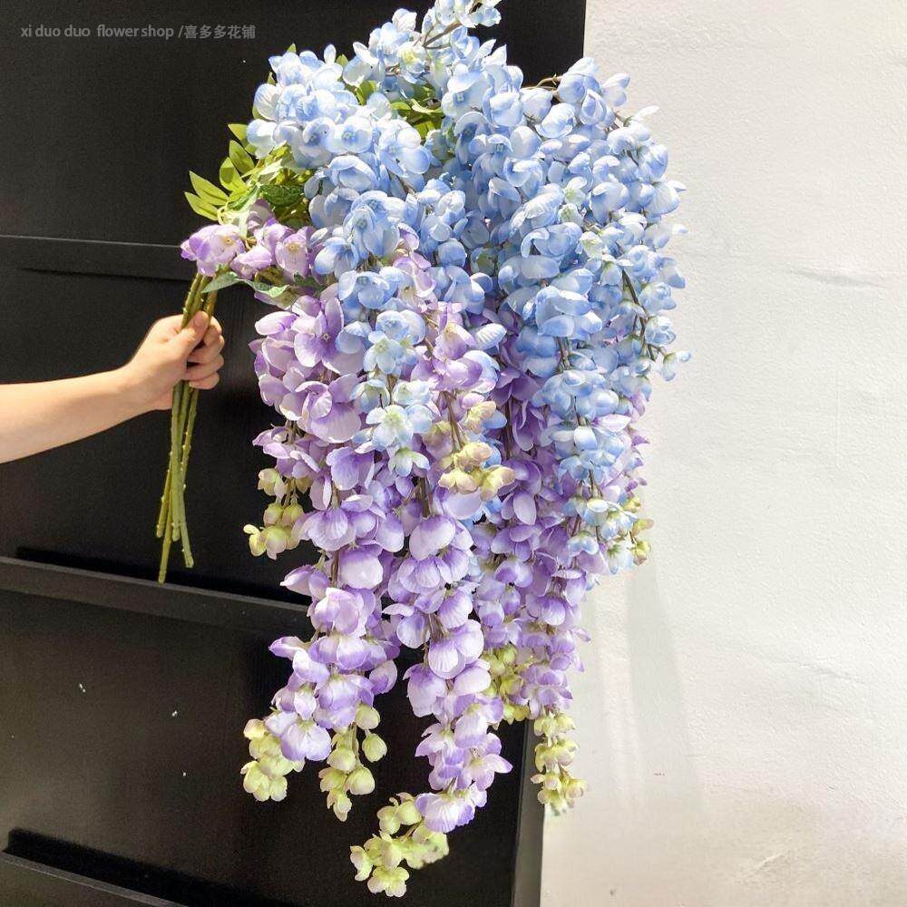 阿勃勒紫藤花仿真垂吊植物中式假花婚礼紫色绢花酒店吊顶装饰遮丑