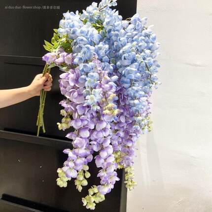 阿勃勒紫藤花仿真垂吊植物中式假花婚礼紫色绢花酒店吊顶装饰遮丑