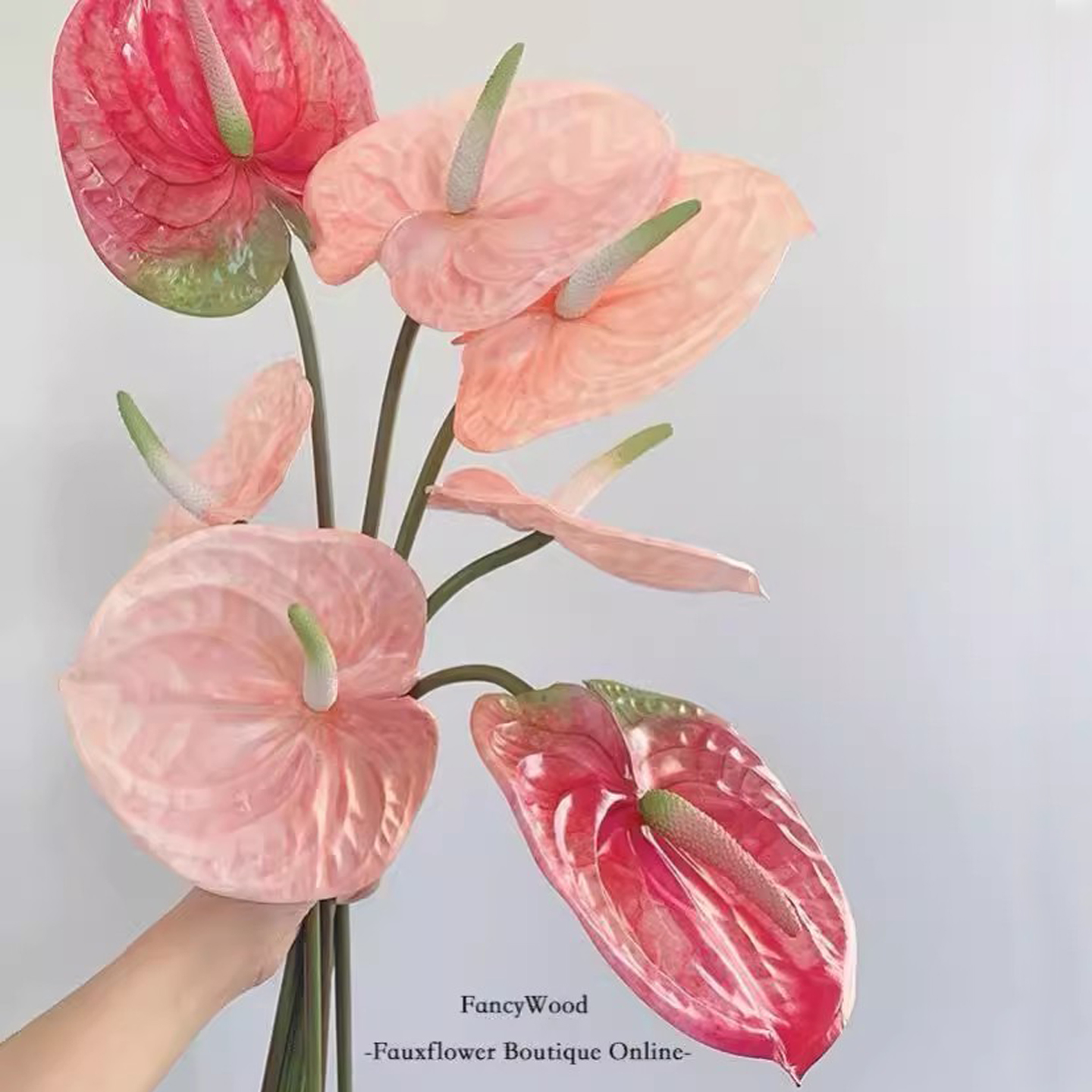 仿真红掌白掌绿掌粉掌假花蚀拍照摄道具客厅餐桌家居店铺陈列饰品