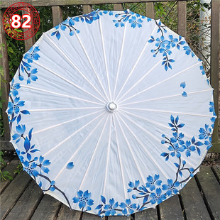 青花瓷舞蹈伞道具走秀伞儿童旗袍傣族装饰演出跳舞伞古典风滇南伞