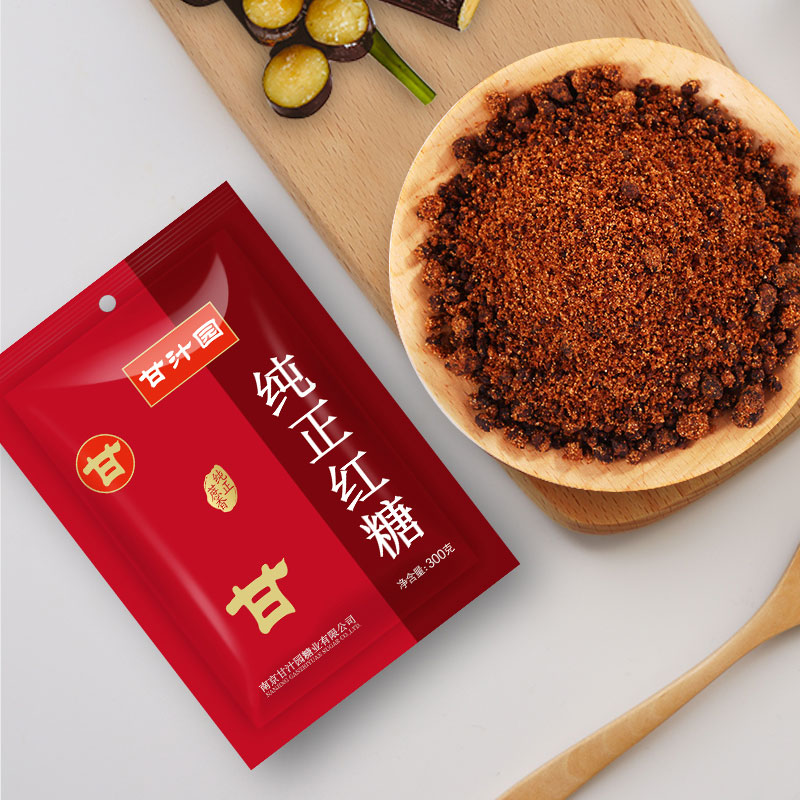 甘汁园纯正红糖300g*2袋姜茶大姨妈糍粑糕姜枣理蔗糖水批发正品熬-封面