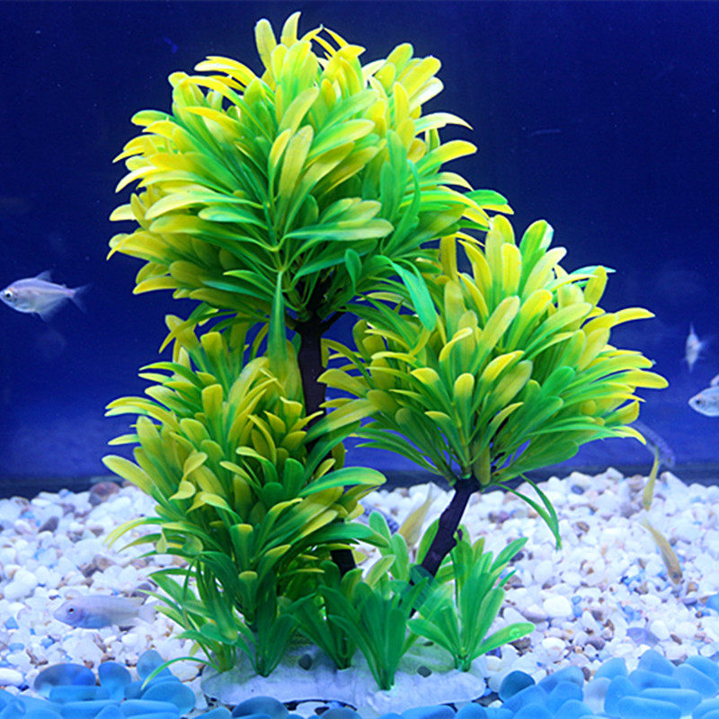 鱼缸装饰水族箱假山水草造景套餐仿真水草布景绿红紫摆件假水草树