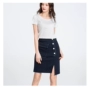 Mùa hè 2019 mới mở nút trước trang trí túi cao eo hở dòng váy denim váy ngắn y319137512 - Váy chân váy xếp ly dài cho người béo