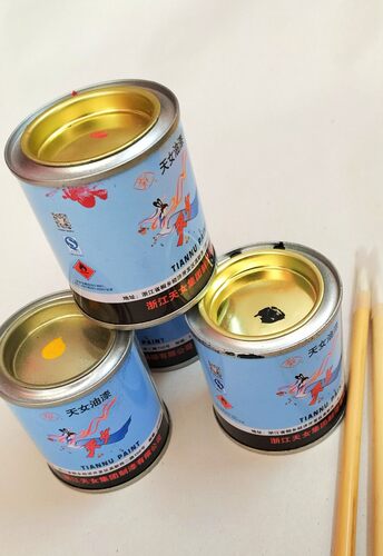天女牌红色黑色小罐扫扫墓碑文补色油漆80克小罐描字烫金油性漆