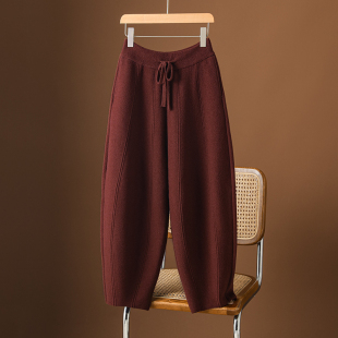 加厚休闲弯刀裤 高端双面绒香蕉裤 冬季 镰刀哈伦裤 子 女秋冬宽松大码