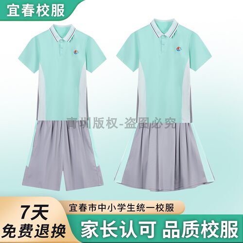 宜春统一校服夏短袖T恤短裤套装