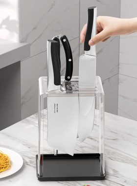 刀架置物架家用厨房台面放菜刀亚克力刀具简易装插刀单独收纳架子
