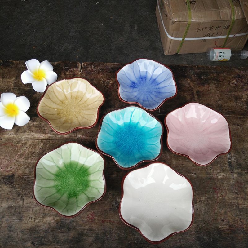 陶瓷荷叶碟 白色碟子 水疗spa调配花边碗 美容精油面膜采耳工具