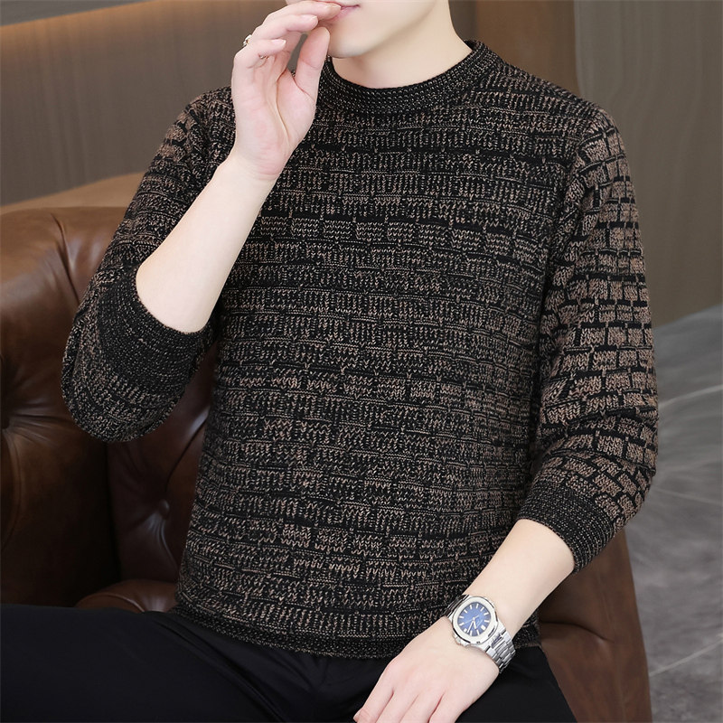 轻奢高端复古毛衣男冬季潮流圆领