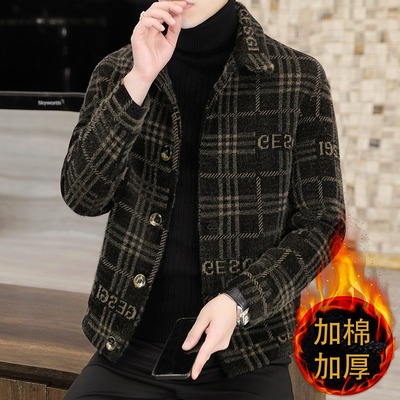 呢子夹克外套男士短款秋冬季翻领