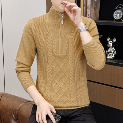 高端半高领毛衣男士冬季加厚款