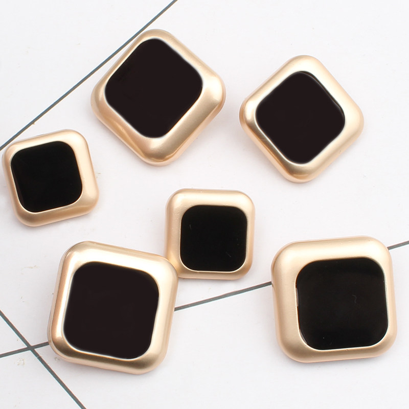 金属正方形扣毛呢毛绒西装西服纽扣风衣大衣外套女装衣服百搭扣子