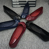 飘鞋 2024新款 女妈妈鞋 大码 韩版 百搭漆皮圆头蝴蝶结平底芭蕾舞单鞋