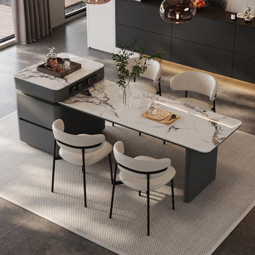 岛台餐桌一体家用可伸缩多功能