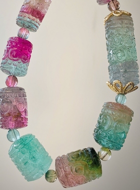 小磊碧玺直播间天然手串吊坠配饰雕刻配件回纹貔貅原石等等