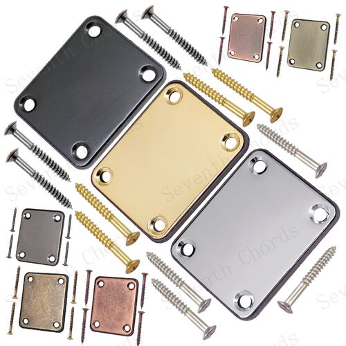 BASS电贝司吉他琴颈琴体连接板加强板补强板 Neck Plate 钢牌钢板