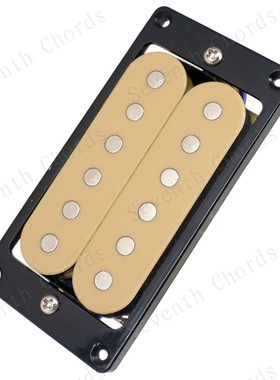 双块双联电吉他双线圈拾音器Humbucker Pickup 黄色 铜底板