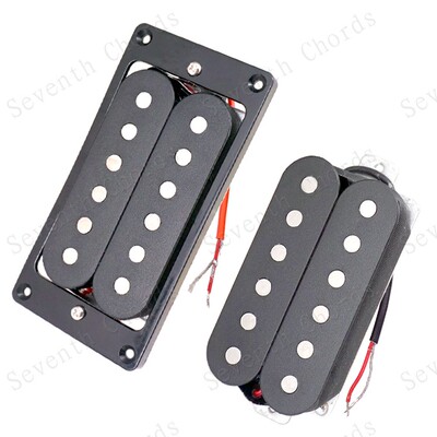 电吉他双线圈拾音器Humbucker 电吉他双块双联拾音器 铝底板 黑