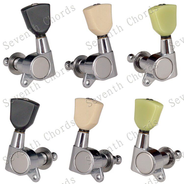 绿玉石手柄全封闭民谣吉他弦钮扭木电吉他琴弦钮弦准旋钮上弦器银